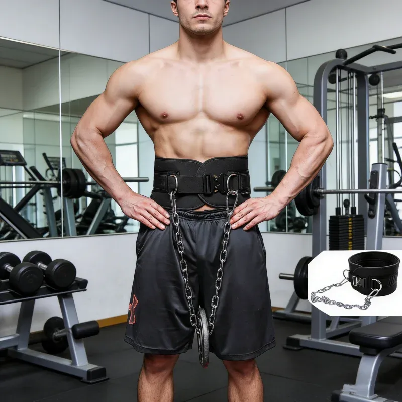 Robuster Dip-Gürtel, verstellbare Stahlkette für gewichtete Klimmzüge, Krafttraining, Heim-Fitnessstudio, Fitnessgeräte