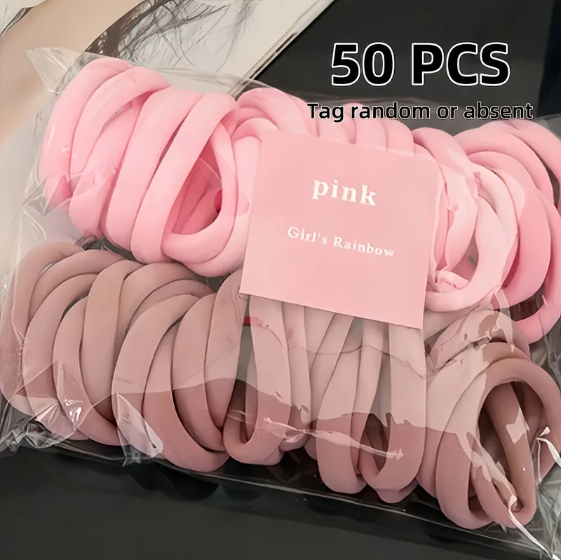 Weiche rosa Haargummis für Damen – rutschfeste Haarbänder, pastellrosa Haare für alltägliche Fitnessstudio-Partys, Haare für Workout-Essentials