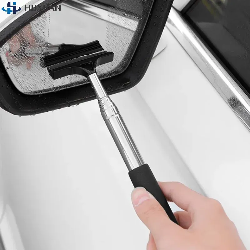 1 Stück Tragbarer Mini-Auto-Rückspiegelwischer Teleskopischer Abzieher Auto-Glasreiniger Wasserstab - Autoreinigungswerkzeug