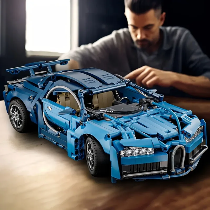 Dieser Schlanke Blaue Auto-Bausatz Bestehend aus 1608 Teilen Bildet ein Modell Es Ist ein Stilvolles Auto-Sammelstück für die Autoshows, das ein Immersives Erlebnis Bietet. - 18.69 EUR