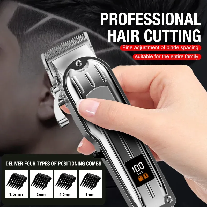 Ganzmetall-Haarschneidemaschine für Herren, elektrische Haarschneidemaschine, elektrische Haarschneidemaschine für den Haushalt, Friseursalon, leistungsstarke Tierschermaschine