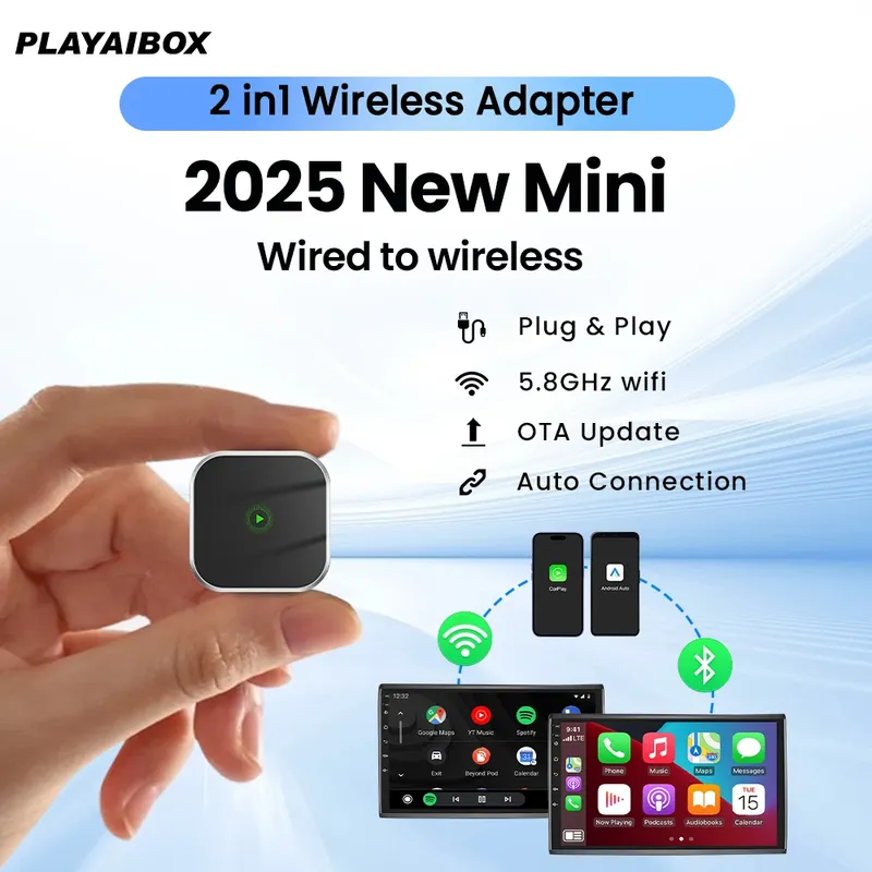 CarPlay Wireless Android Auto Adapter Plug Und Play Bluetooth WiFi Auto Verbindung Für Kia Audi Volvo Peugeot Opel Renault Jeep