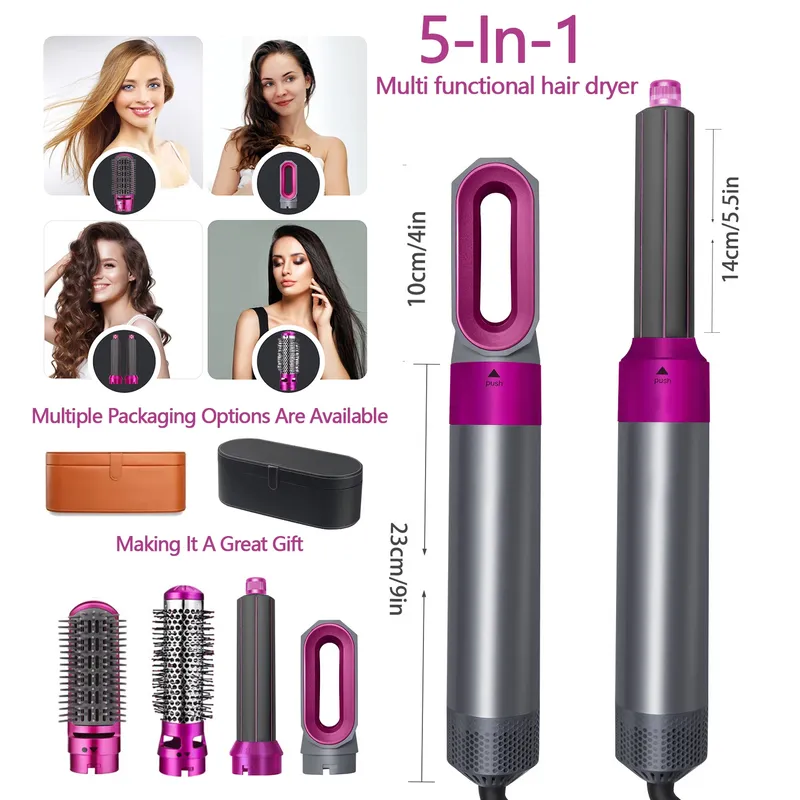 Multifunktionaler 5-in-1-Haartrockner, Heißluftkamm, Lockenstab, Dyso-Airbag, Friseur-Styling-Werkzeug, Glätteisen, Festival-Geschenk