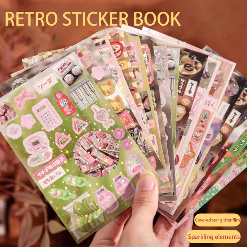 Vintage Scrapbook-Aufkleber im Retro-Café-Stil, Dekorative Papieraufkleber für Journaling, Planer, Ästhetisches Schreibwaren-Geschenk