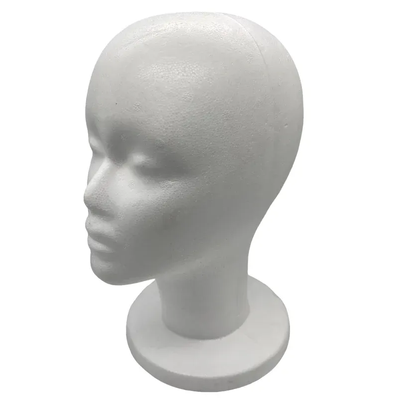 Hohe Mannequin Kopf Polystyrol Schaum Hut Gläser Display Hut Perücke Display Stand Rack Mannequin Puppe Kopf Modell