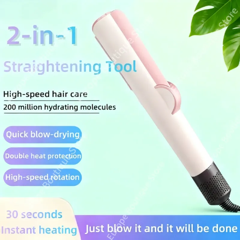 2-in-1 professioneller Haarglätter und Haartrockner, beheizbares Haar-Glätteisen, Negativ-Ionen-Eisen, langlebiges Styling-Werkzeug Dys0n