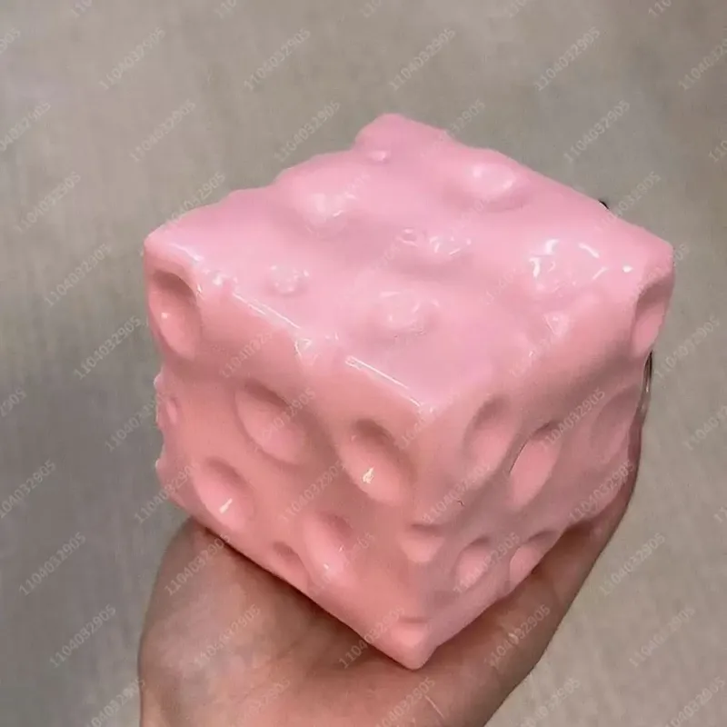 Jumbo-Käsewürfel, Stressball, großer Käse, formbarer Quetschball, nicht stückendes Zappelspielzeug, ASMR, sensorisches Anti-Stress-Weihnachtsgeschenk