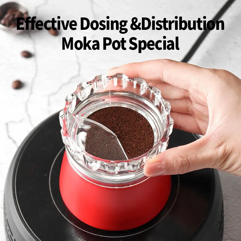 OANKR Moka Pot Dosiertrichter, Verteilerwerkzeug für Espressomaschinen für den Herd, Dosierring für italienische Kaffeemaschinen für 3–6 Tassen