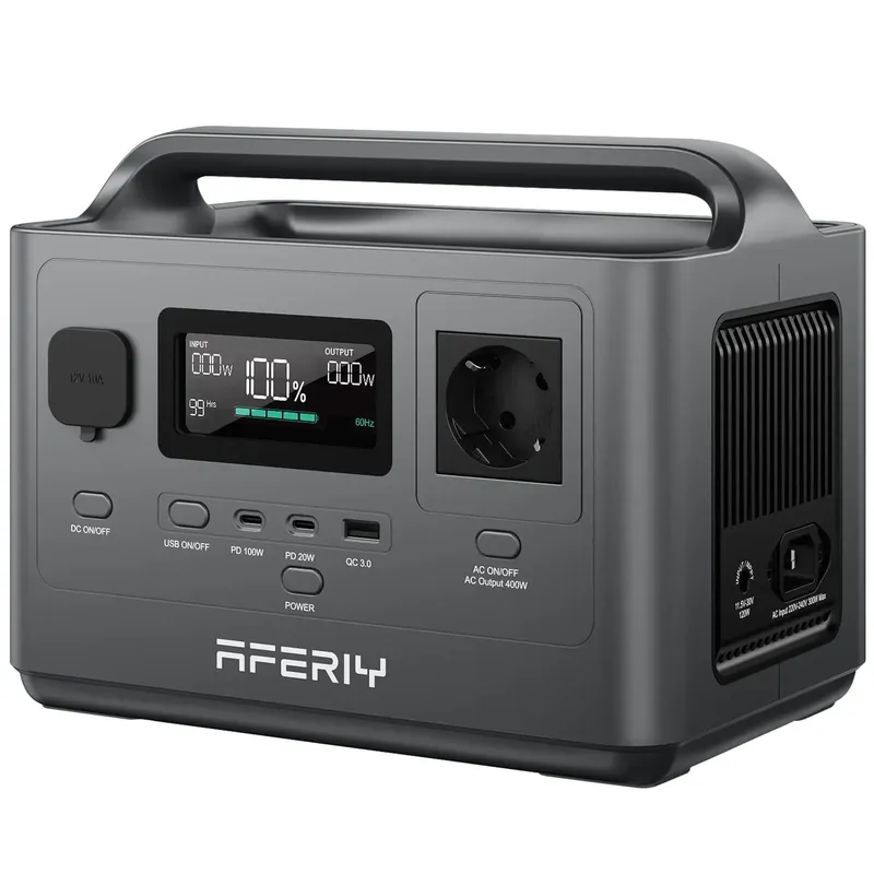 Aferiy AF-P040 Tragbare Powerstation: 400W/256Wh LiFePO4, 300W AC & 120W Solarladung für Camping/Wohnmobil/Outdoor-Backup
