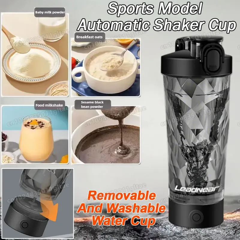 2026 Tragbarer elektrischer Mixer, wiederaufladbarer USB-Shaker-Becher, leistungsstarker Sport-Mischbecher für Milchshake, Kaffee, Outdoor-Fitness