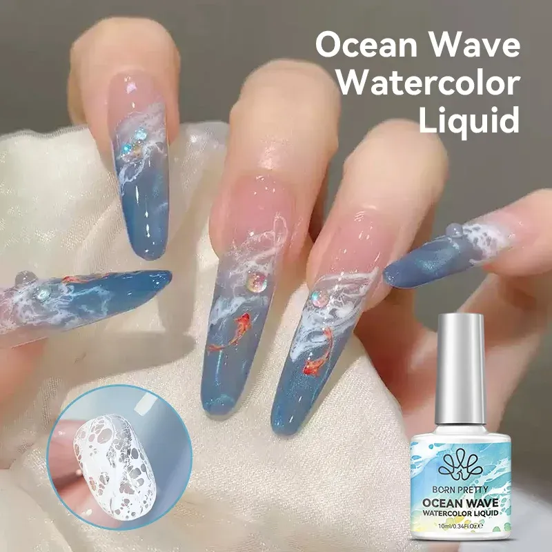 BORN PRETTY 10 ml Bubble Ocean Wave White Gel Nagellack Spring Nail Art Lack UV LED Soak Off Gel für Nail Art Maniküre