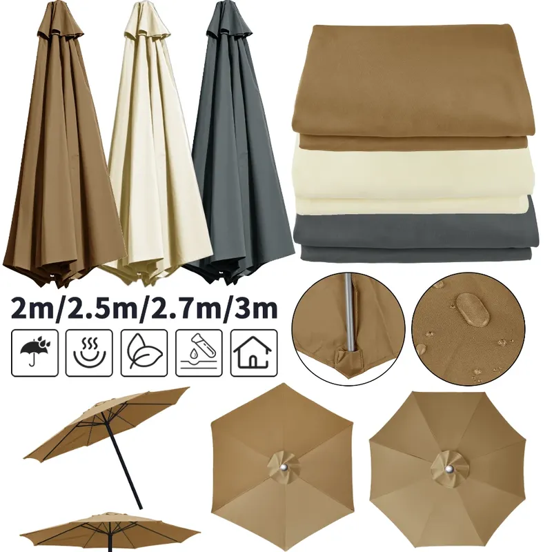 Wasserdichter Ersatz-Sonnenschirmstoff 2/3M Terrassen-Sonnenschirm-Abdeckung UV-Schutz Baldachin-Abdeckung Ersatz-Sonnenschirm-Bezug für Balkon und Garten