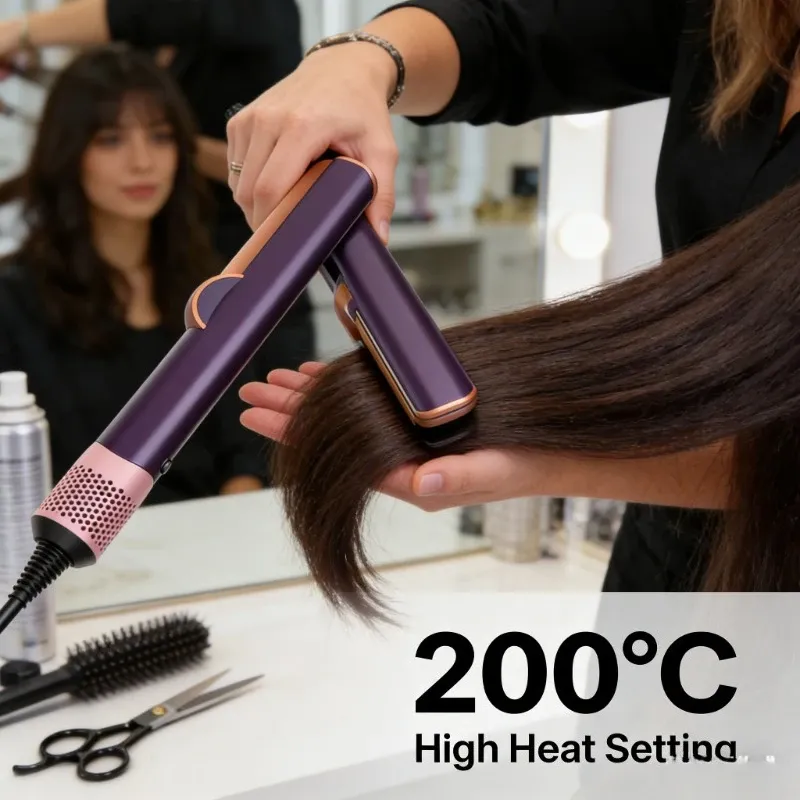 2-in-1 Professioneller Haarglätter & Föhn mit Negativionen-Technologie, Schneller Aufheizzeit und Antistatischer Funktion
