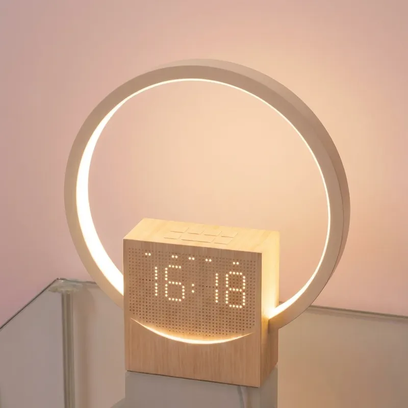 Digitaler Sonnenaufgang-Wecker Bluetooth-Lautsprecher Weißes Rauschen Maschine Schreibtischuhr Nachtlicht für Heim- und Bürodekoration Ideales Geschenk