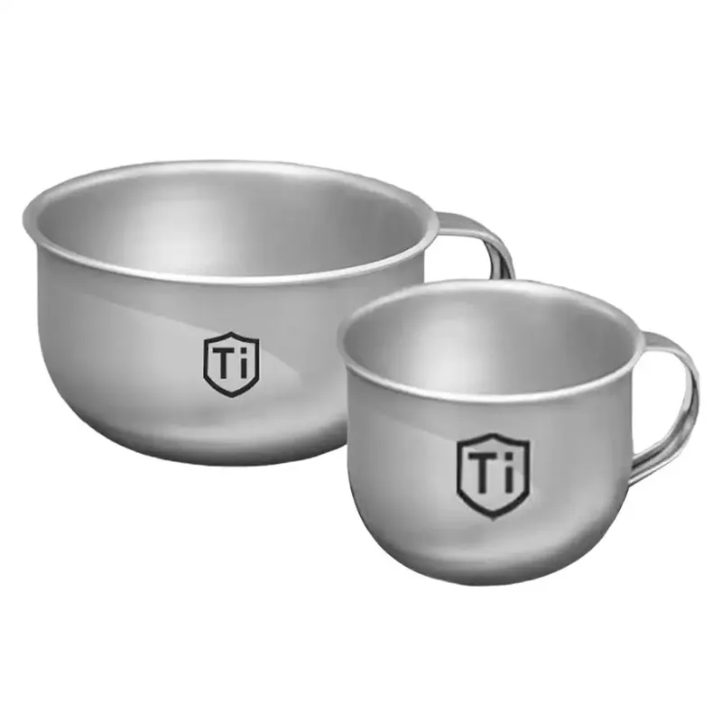 80 ml/220 ml Camping-Titanbecher, leichte, langlebige Titan-Schüssel mit Griff, Lebensmittelbehälter für Outdoor-Camping, Rucksackreisen