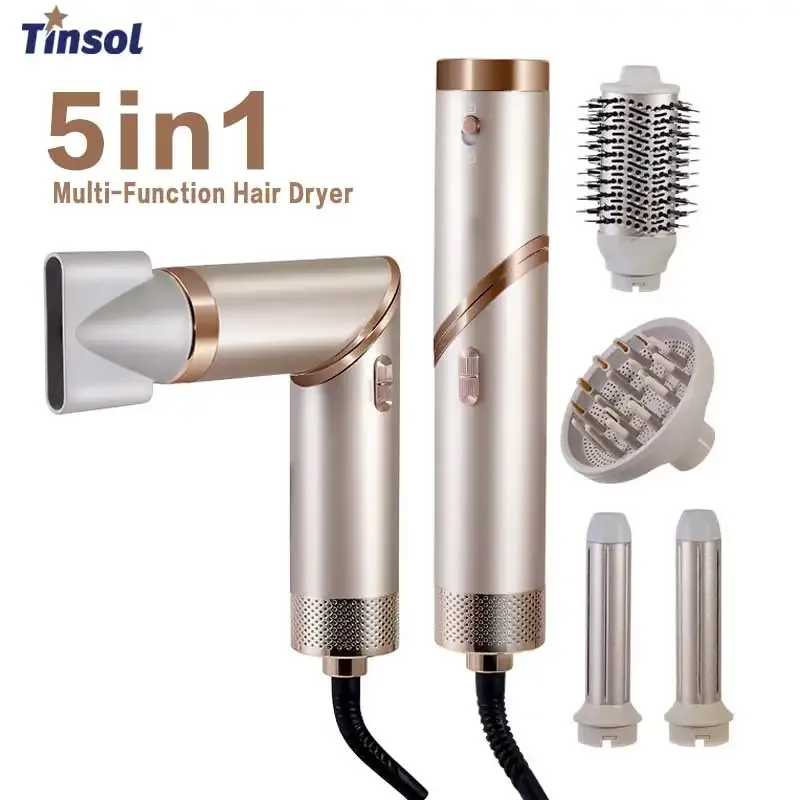 5-in-1-Multifunktions-Haartrockner, Lockenstab, tragbar, faltbar, Haartrockner, Negativ-Ionen-Haarpflege, Lockenstab, Styling-Set