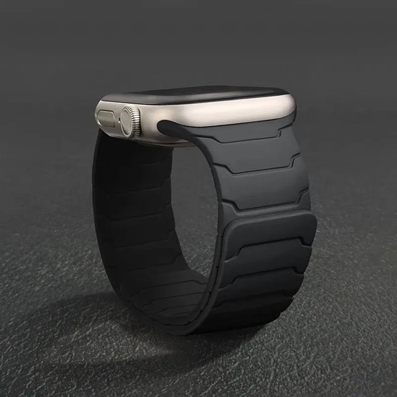 Magnetarmband für Apple Watch-Armbänder 46 mm 44 mm 40 mm 45 mm 41 mm 42 mm Silikon-Verbindungsschlaufenarmband iWatch Serie 11 10 9 SE 8 7 6 5