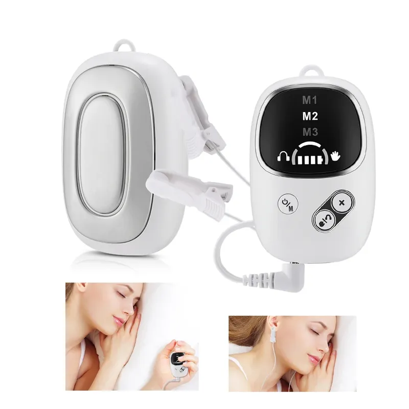 Handheld CES Schlafhilfegerät Ohrclip Schlaflosigkeit Angst Druckentlastung Gesundheit Verbessern Sie den Schlaf Palm Pulse Massagegerät Smart Sleeper
