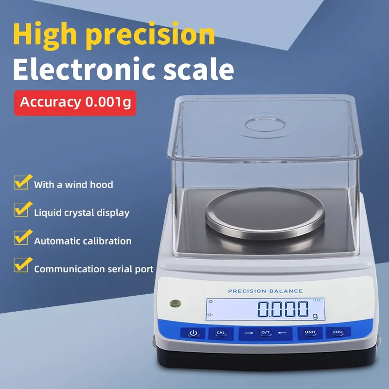 500G 0,001G Hohe Präzision Elektronische Waage Labor Analytische Waage Küche Schmuck Waagen mit RS232 Port