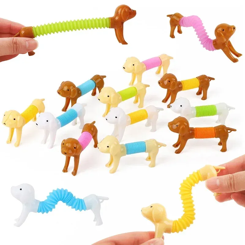 10 Stücke Dehnbare Hund Stressabbau Pop Tubes Spielzeug Kinder Geburtstag Party Favors Pinata Füllstoff Teleskop Sensorischen Squeeze ​   Spielzeug