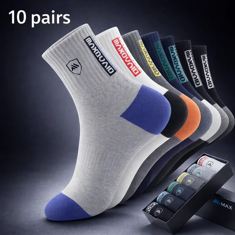 5 Paar atmungsaktive Herren-Sportsocken aus Bambusfaser, geruchsneutral, schweißabsorbierend, Business-Crew-Strümpfe, geeignet für alle Jahreszeiten
