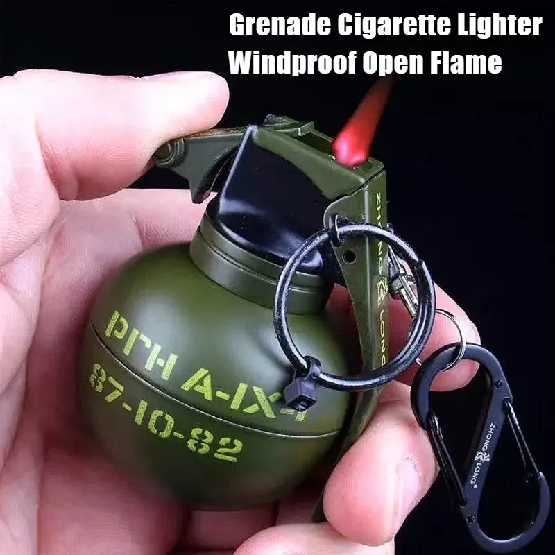 Neuer Zigarrenanzünder Granatenform Metall Winddicht Schleifrädchen Offene Flamme Feuerzeug für Raucher Zigaretten Feuerzeuge & Raucherzubehör - 1.92 EUR