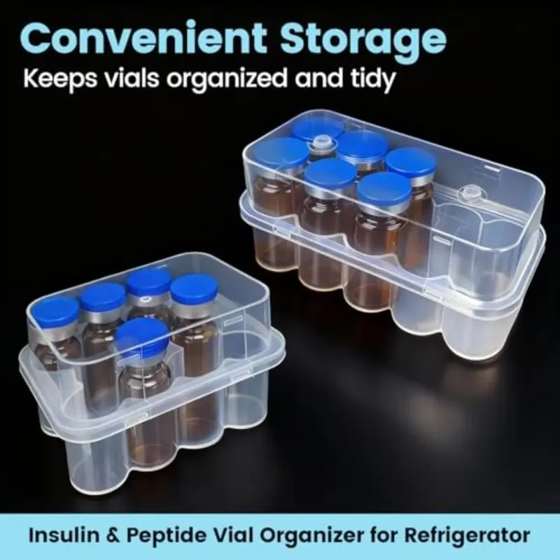 Neue 3/5/7/10mL 2/10/24-Fach Aufbewahrungsbox für Probenröhrchen Stapelbare Plastik-Mikroröhrchen-Aufbewahrungsbox Transparente Gefrierröhrchen-Box Diabetikerbedarf