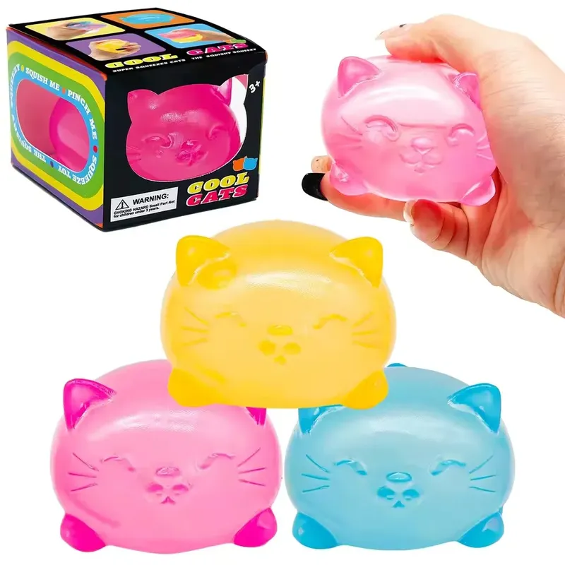 1 Stück Mini Niedliches Katzen-Maltose Entspannungsspielzeug Nicht Klebend Geruchlos Ungiftig Spaßiges Spielzeug Druckentlastungswerkzeug für Erwachsene und Studenten