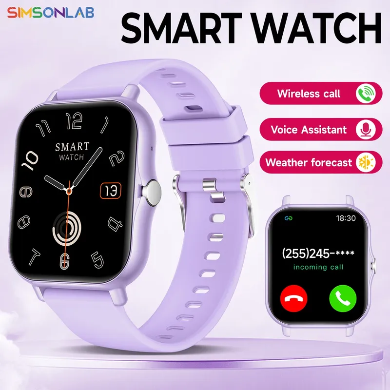 Neue Smartwatch 1,83-Zoll-Touchscreen Sprachassistent Kamerasteuerung Bluetooth-Anruf für Android/iOS Sportuhr Herren Damen 2026