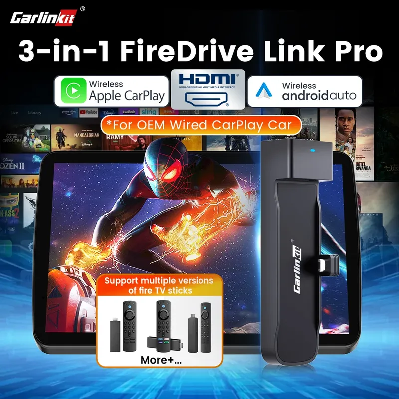 CarlinKit FireDrive Link Pro Wireless CarPlay Adapter für Amazon Fire TV Stick HDMI Android Auto Car TV Mate Video Streaming Box
