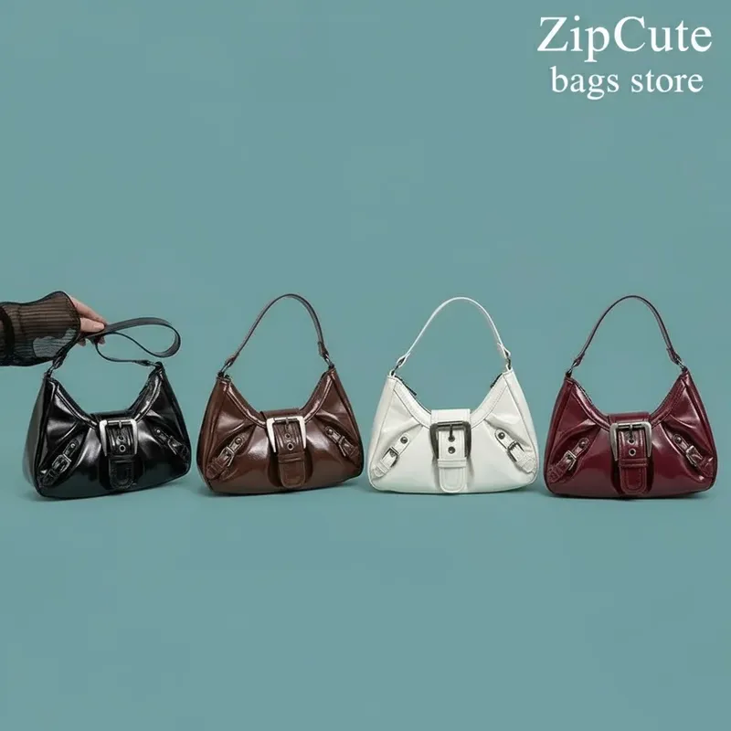 Y2K Retro Plissee Hobo Umhängetasche für Frauen Heißer Verkauf Maillard Stil Unterarm Tasche Clutch Handtaschen für Reisen Arbeit Einkaufen