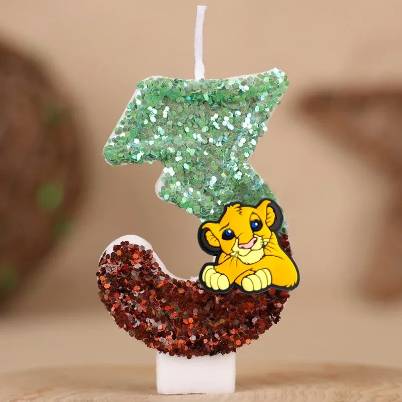 Der König der Löwen Simba Digitale Kerze Nummer 0-9 Kindergeburtstag Kuchen Dekoration Lieferungen Cartoon Anime Party Zubehör Zubehör