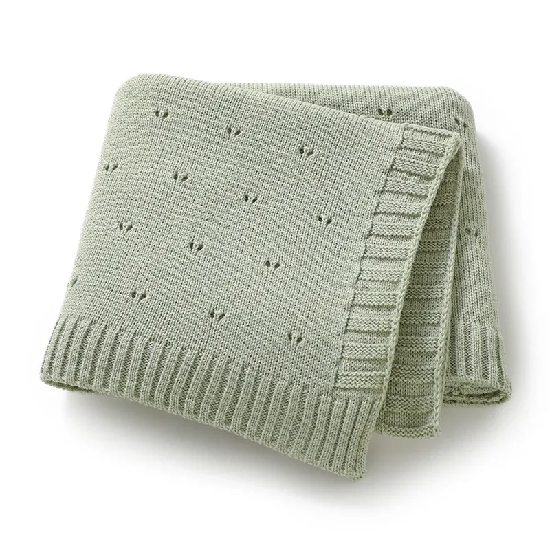 Neugeborenen Baby Decke Gestrickte Solide Infant Kinderwagen Swaddling Wrap Super Weiche Plaid Schlafsack Warme Junge Mädchen Bettwäsche Quilt 90*70CM