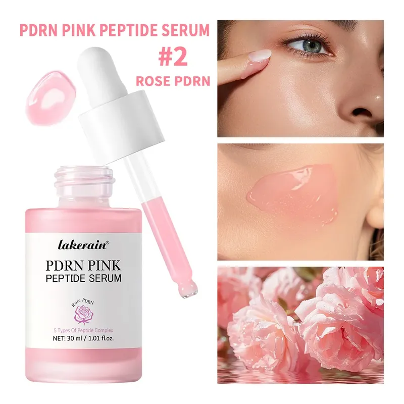 Lachs DNA PDRN Pink Peptide Serum Pink Glow Serum Entfernen Sie die Dunkelheit der Haut Feuchtigkeitsspendende, feuchtigkeitsspendende, straffende koreanische Hautpflege