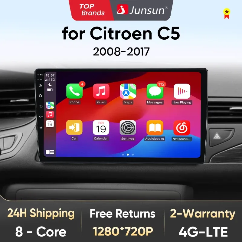 Junsun v1 ai Stimme drahtloses Carplay Android Autoradio für Citroen C5 2011 2017 2013-2016 Auto Multimedia GPS 2din Autoradio