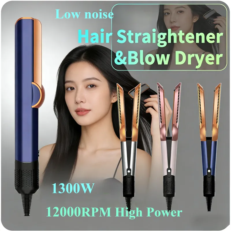 1300W 2-in-1 Professioneller Haarglätter & Haartrockner Aufheizbares Glätteisen, Negativ-Ionen-Glätteisen Langanhaltende Styling-Tool-Sets