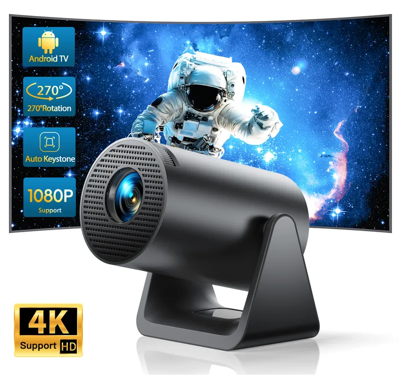 Wimius L1 Mini-Projektor 1080P, unterstützt 300 ANSI Android 11 WLAN, Bluetooth-Projektor, automatischer Keystone, tragbarer Filmprojektor