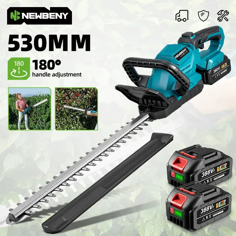NEWBENY 530 mm elektrischer Heckenschere 180 °   Einstellwinkel Rasenmäher Heckenschere Garten Elektrowerkzeug für Makita 18V Akku Pin
