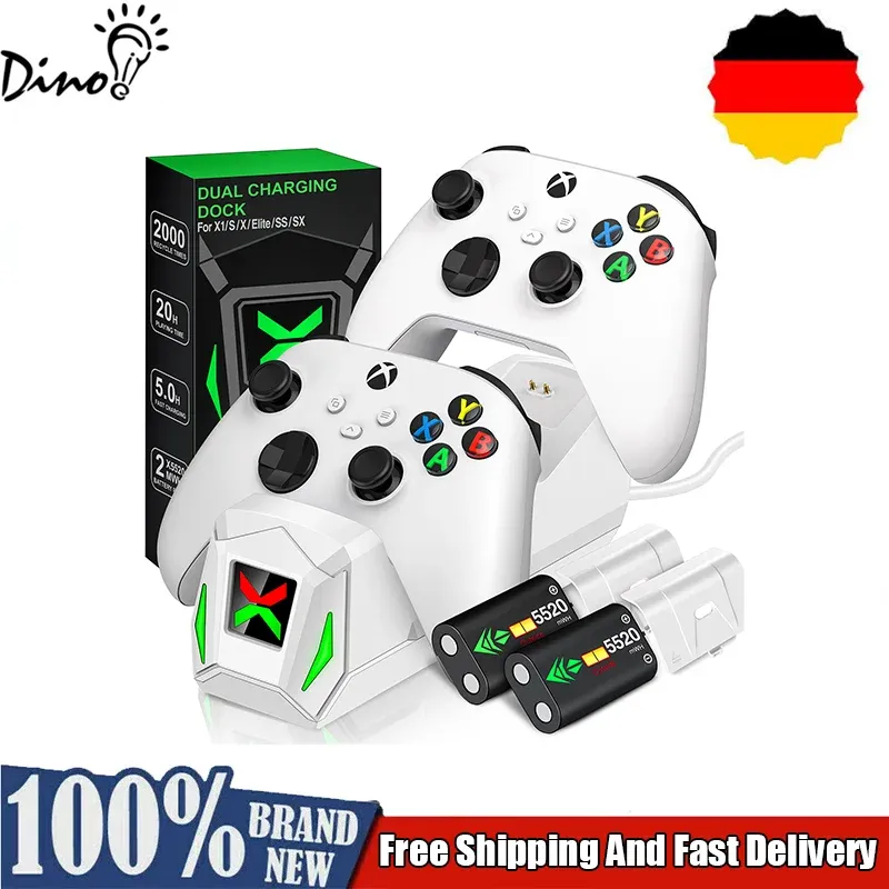 Controller-Ladegerät für Xbox Seires X/Xbox Seires S mit 2 Akku-Schnellladestation für Xbox One/Xbox One X/S/ELite
