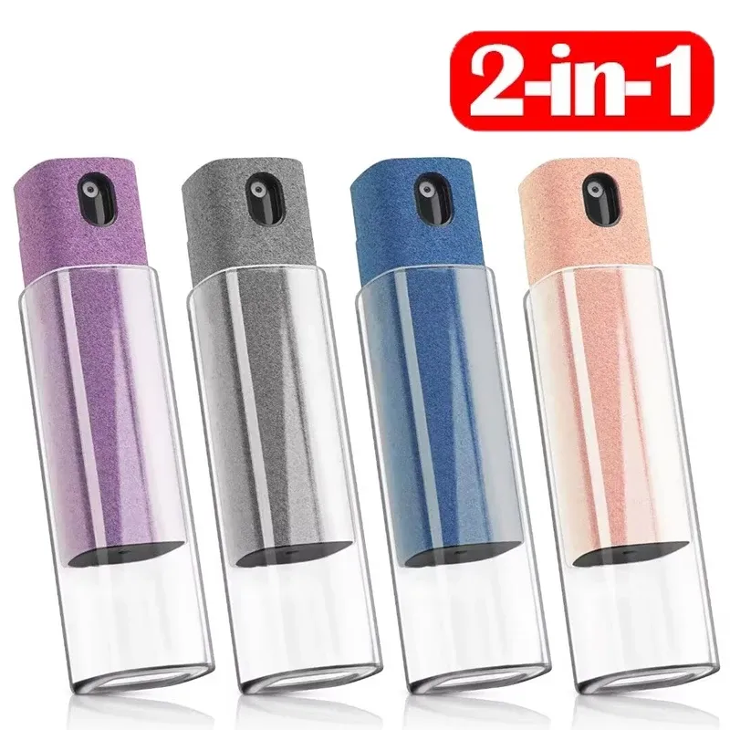 2-in-1-Bildschirmreiniger-Spray-Set, tragbare Bildschirmreinigungswerkzeuge, Mikrofasertuch für Apple Watch, iPhone, Xiaomi, PC, Laptops, Telefon