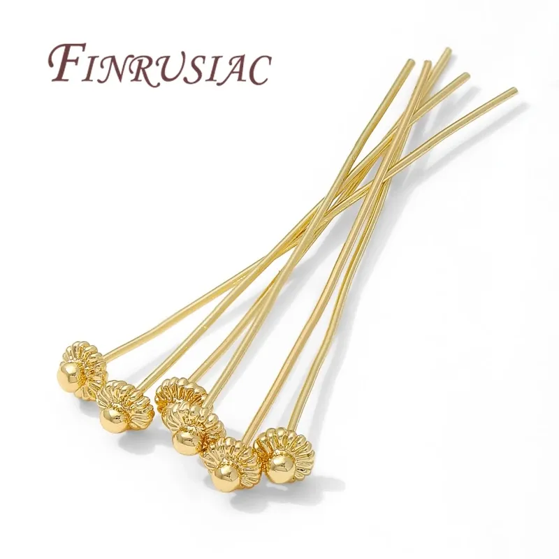 10/20 Stück/Lot 18K vergoldete Anstecknadeln für Schmuckherstellung, Messing-Blumen-Anstecknadeln für Ohrringzubehör, DIY-Schmuckzubehör
