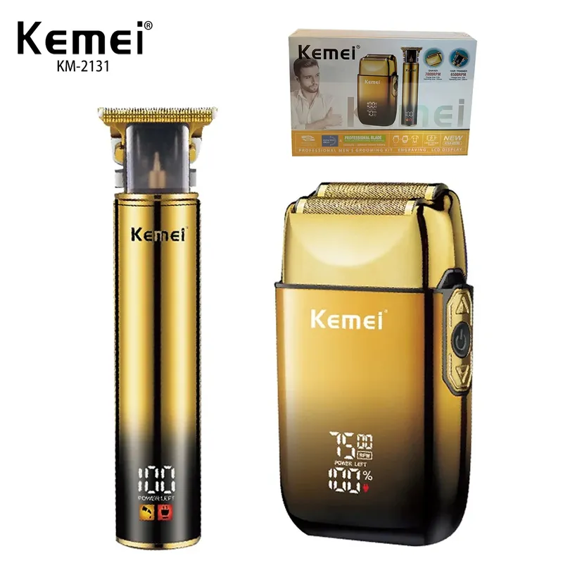 Kemei Haarschneider Elektrorasierer Folienrasierer Professioneller Bartschneider für Männer Pflegeset Friseurschneidemaschine Haarschnittmaschine