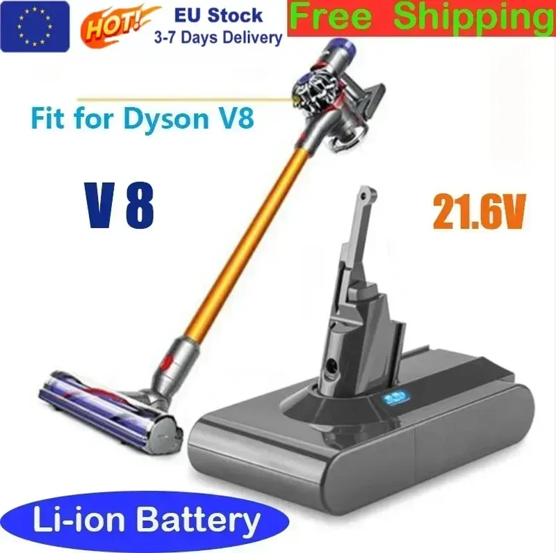 Dyson V8 21,6 V 12800 mAh Ersatzakku fĂŒr Dyson V8 Absolute Cord-Free Vacuum Handstaubsauger Dyson V8 Akku
