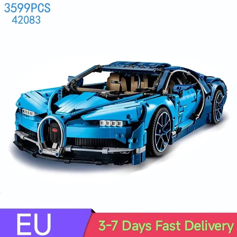 3599 stück Blau Sport Racing Auto Bausteine Ziegel Modell Spielzeug Für Erwachsene Geburtstag Weihnachten Geschenk Kompatibel Mit Set 42083