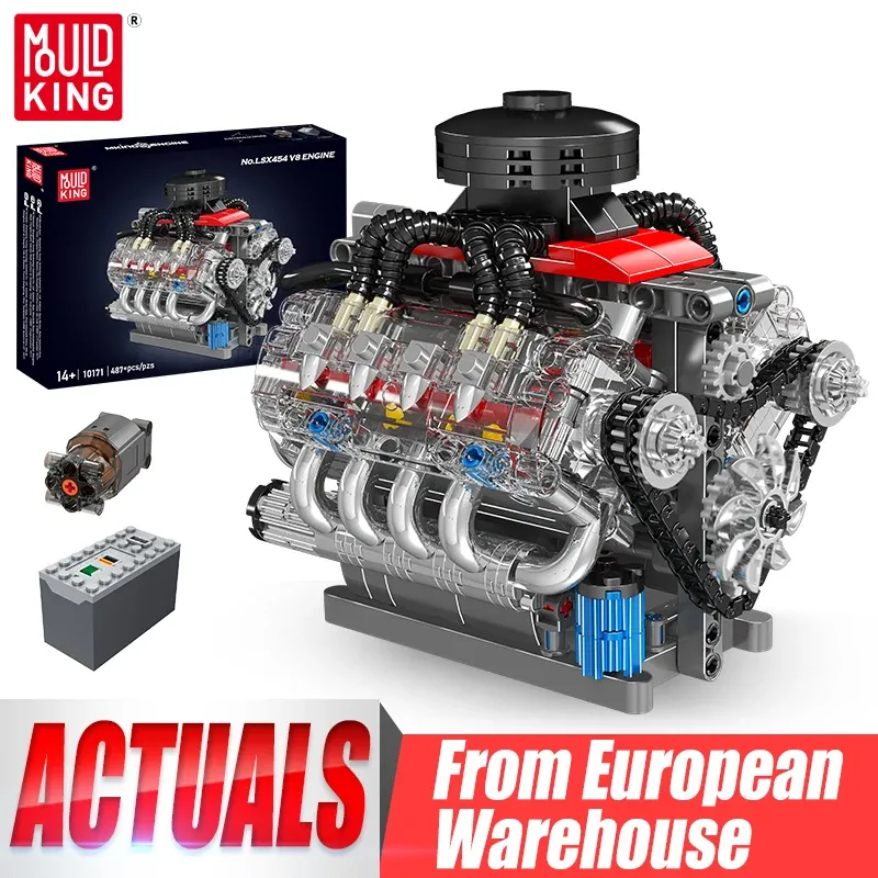 Schimmel König 10171 technischen Motor Spielzeug der motorisierte lsx454 v8 Motor Baustein Montage Auto Motor Ziegel Set Kinder Geschenk