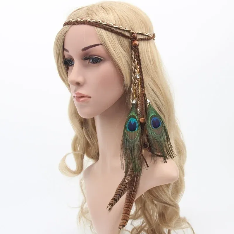 Feder-Stirnband, Festival, Boho-Haarband, Feder-Kopfschmuck, Hippie, indisches Haar-Accessoire für Mädchen