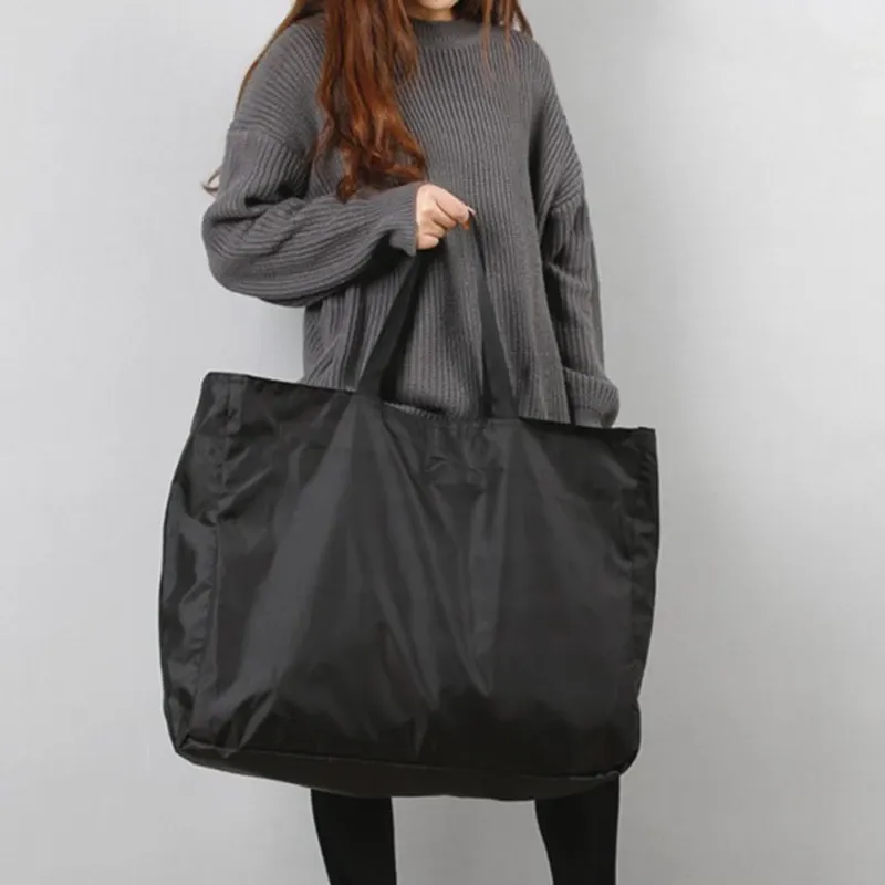 Oxford-Einkaufstaschen, Reißverschluss, große Kapazität, Einkaufstaschen, waschbar, wiederverwendbar, einfache Outdoor-Tasche, robust, 2024, Neu