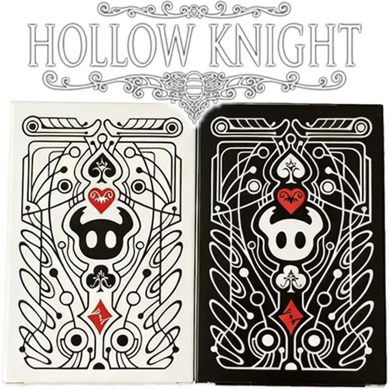 Hollow Knight Standard Poker Kartenset Schwarz und WeiĂ Spielkartenspiel Kartengruppe Tragbares kreatives Brettspiel Geschenkkollektion