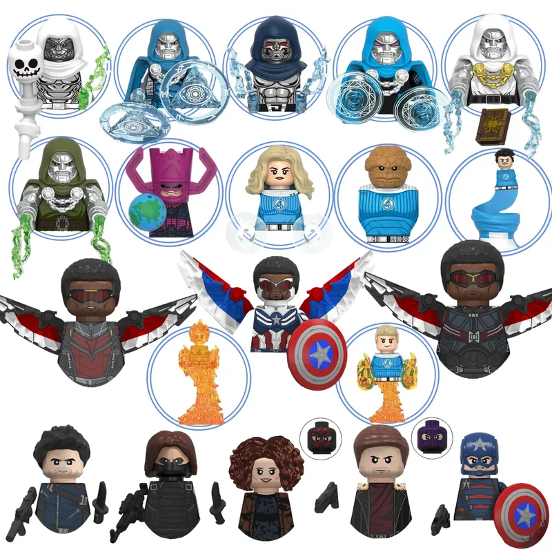Blind Box Mini Bausteine WM6117 Figuren Big Goblin Spiderman Iron Man Venom Captain Hawk Deadpool Rüstung Weihnachtsgeschenk Spielzeug
