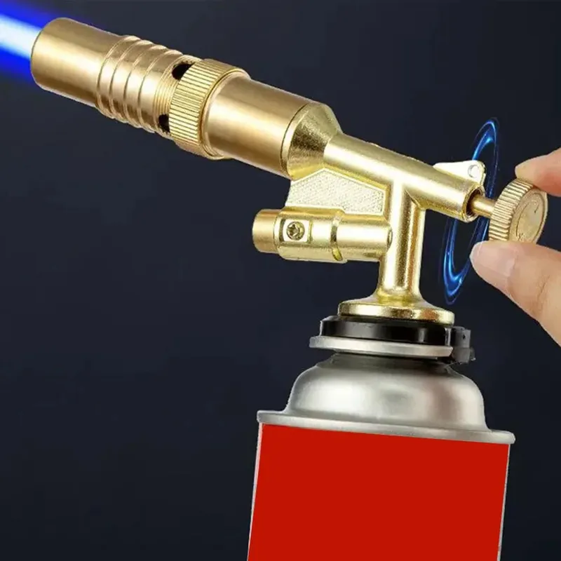 Tragbarer Gold-Kupfer-Gas-Schweißbrenner Hochtemperatur-Flamme BBQ-Kochgerät Lötkolben für Outdoor-Heizung und Metallverbindung